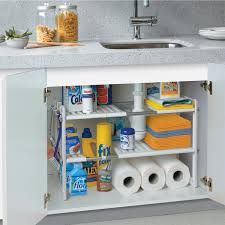 Giá để đồ dùng nhà bếp 2 tầng điều chỉnh độ dài tiện lợi