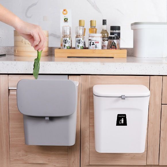 Thùng rác nhựa dán hoặc móc cạnh tủ