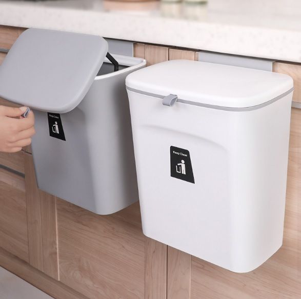 Thùng rác nhựa dán hoặc móc cạnh tủ
