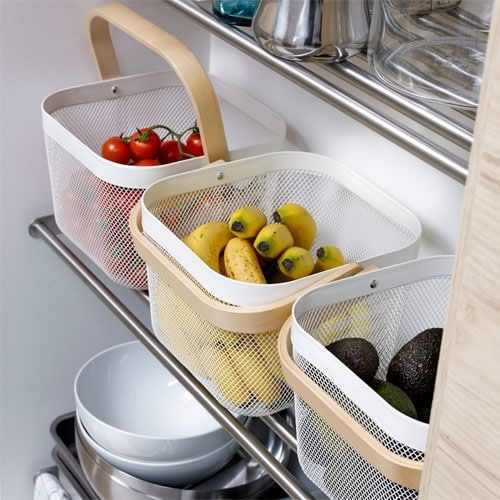 Giỏ đựng đồ quai gỗ lưới thép