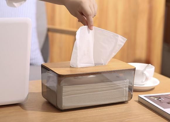 Hộp đựng giấy ăn trong nắp gỗ