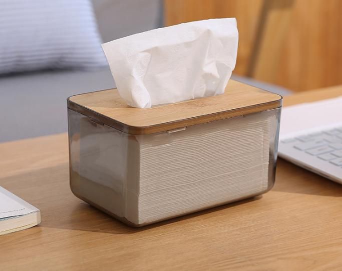 Hộp đựng giấy ăn trong nắp gỗ