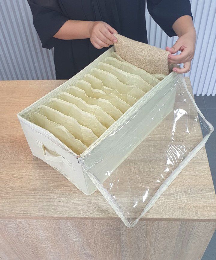 Hộp vải chia ngăn nắp trong khóa kéo