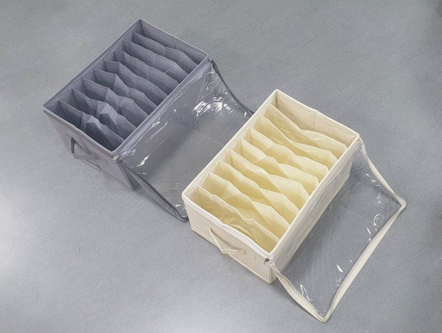 Hộp vải chia ngăn nắp trong khóa kéo