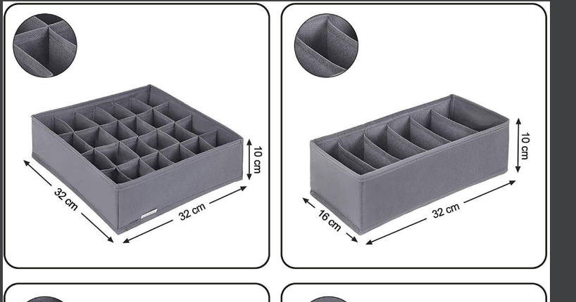 Set 3 đựng đồ lót ghi đậm