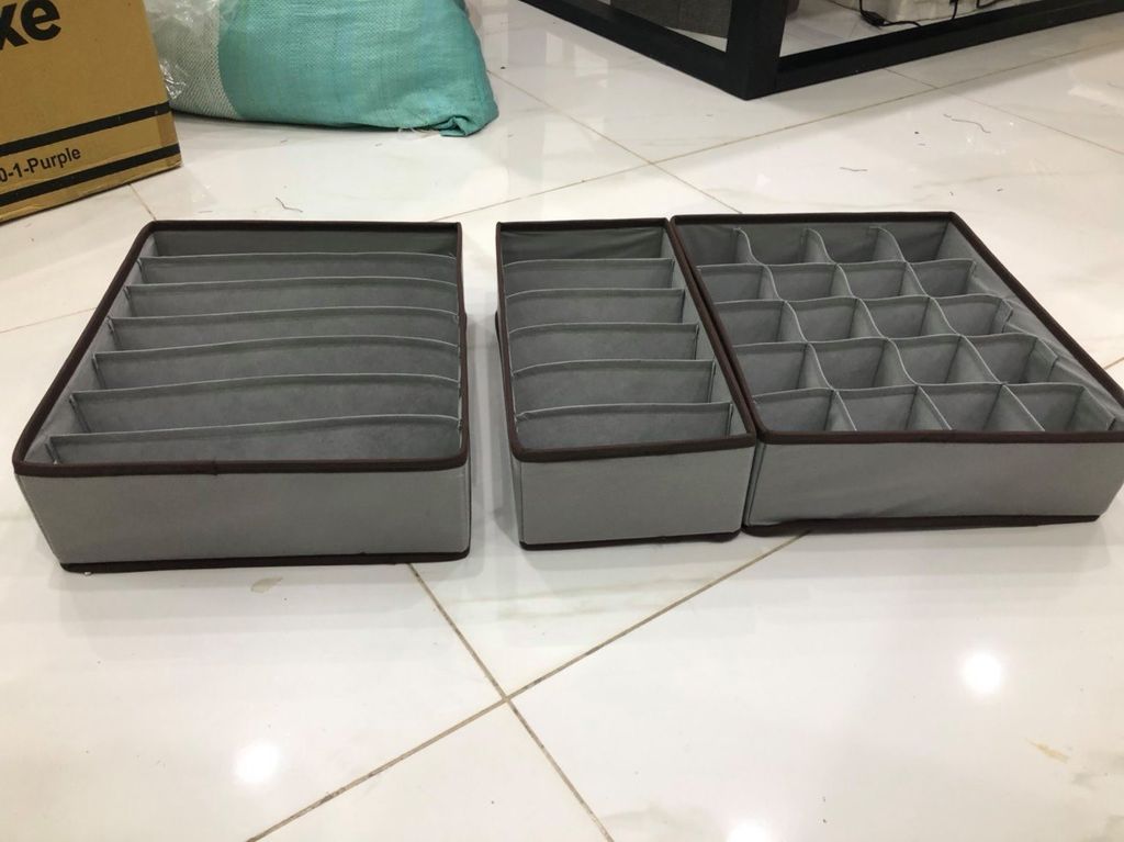 Set 3 đựng đồ lót ghi đậm