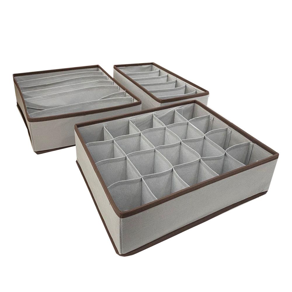 Set 3 đựng đồ lót ghi đậm