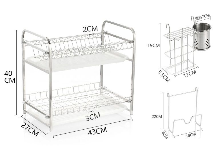 Kệ úp chén inox 304 2 tầng