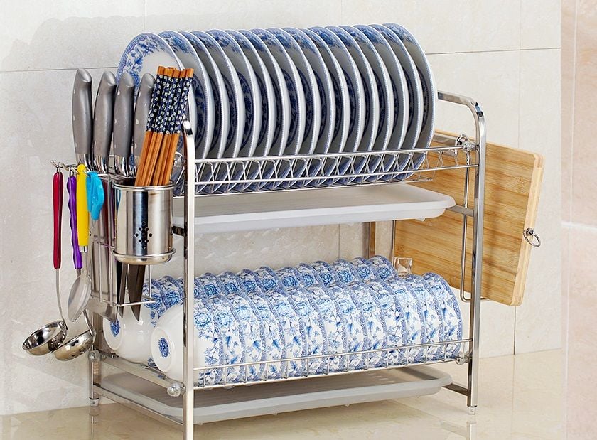 Kệ úp chén inox 304 2 tầng