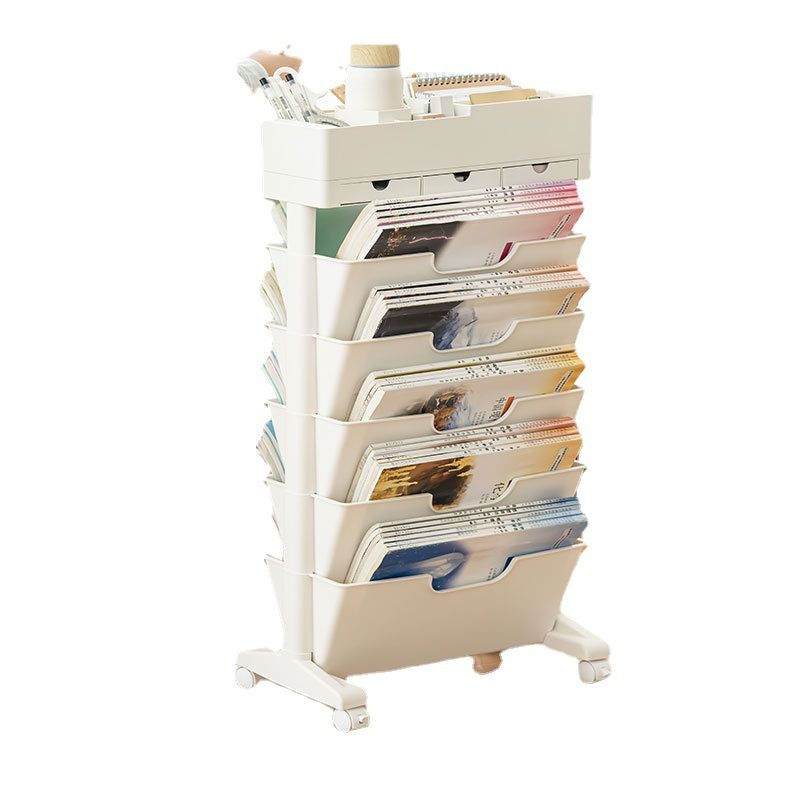 Kệ sách báo có bánh xe di chuyển VOI VUÔNG