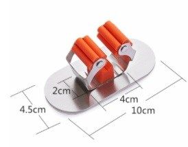 Giá kẹp chổi inox dán tường