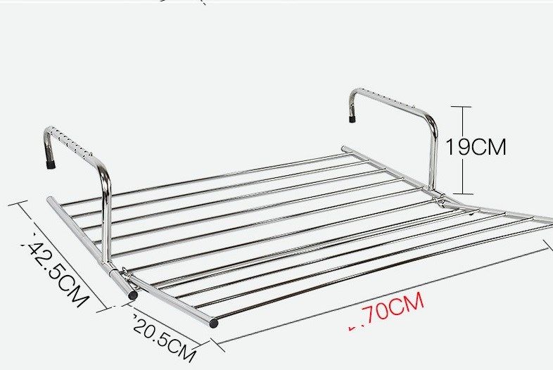 Giá phơi đồ inox móc ban công