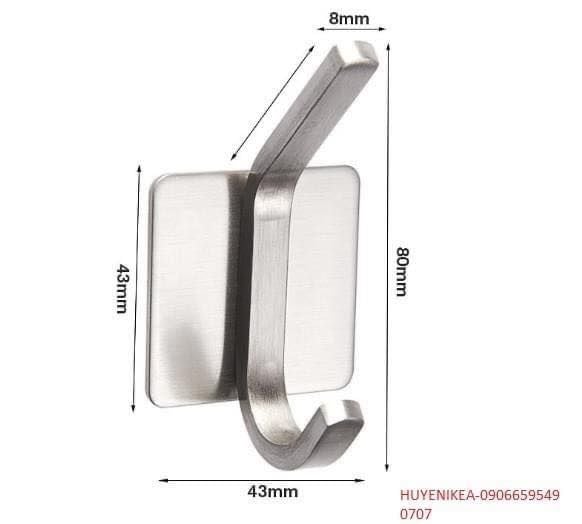 Móc dán inox chịu tối đa 3kg