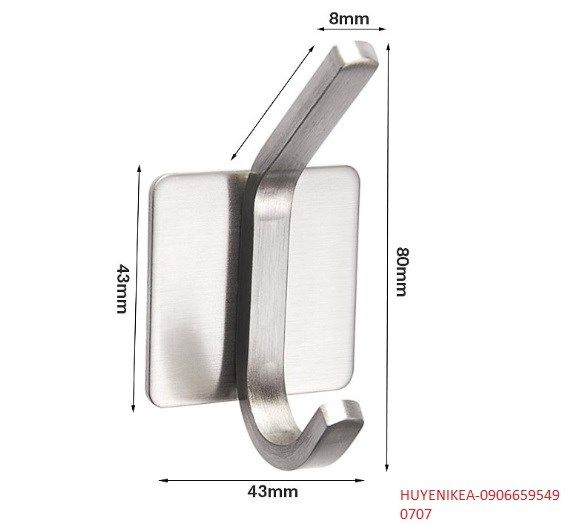 Móc dán inox chịu tối đa 3kg