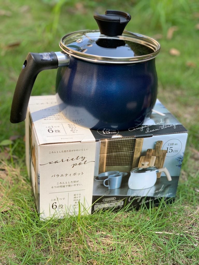 Nồi chiên ngập dầu có vòi rót nhật bản 15cm- màu xanh