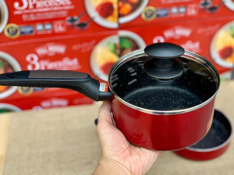 set 2 nồi chảo quánh 16cm kèm nắp đậy nhật