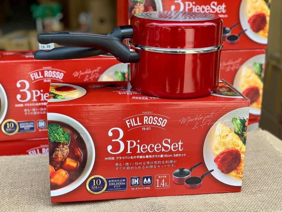 set 2 nồi chảo quánh 16cm kèm nắp đậy nhật