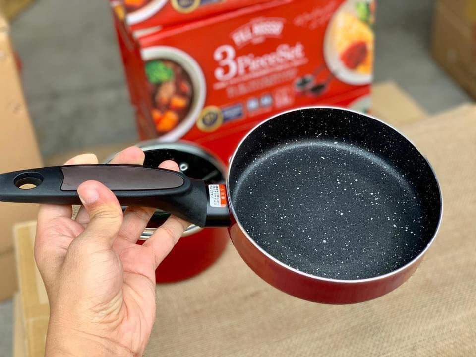 set 2 nồi chảo quánh 16cm kèm nắp đậy nhật