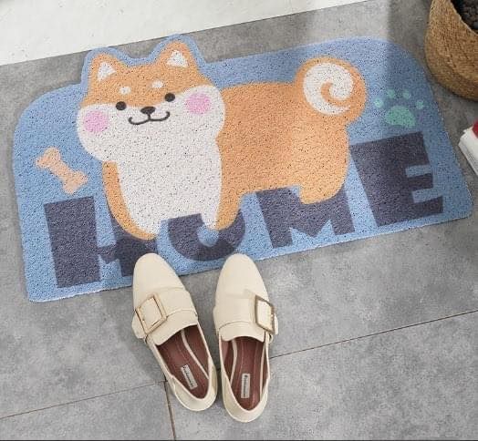 Thảm nhựa sợi rối cửa ra vào hình dễ thương