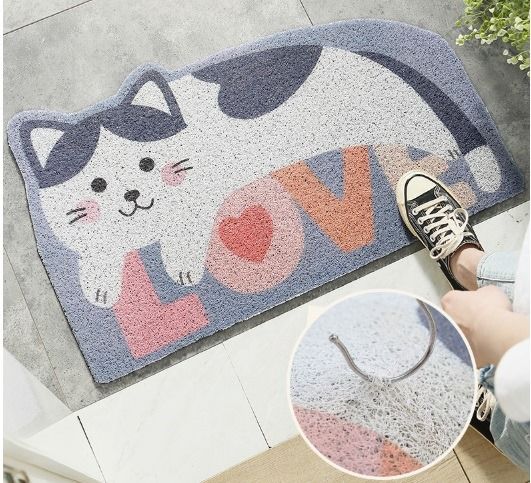 Thảm nhựa sợi rối cửa ra vào hình dễ thương