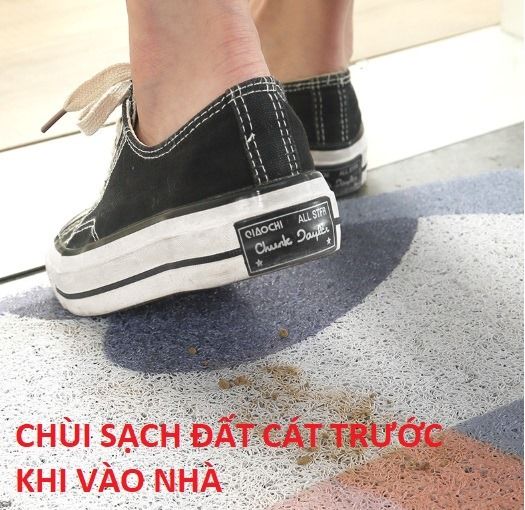 Thảm nhựa sợi rối cửa ra vào hình dễ thương