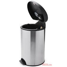 Thùng rác FITIS - Đạp tròn nhỏ - Inox mờ 27x27x43 cm 12l RPS1-901