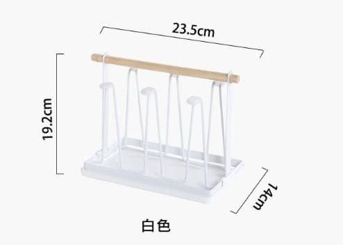 Giá úp cốc ly phong cách tối giản Bắc Âu TAY GỖ KÈM KHAY HỨNG NƯỚC