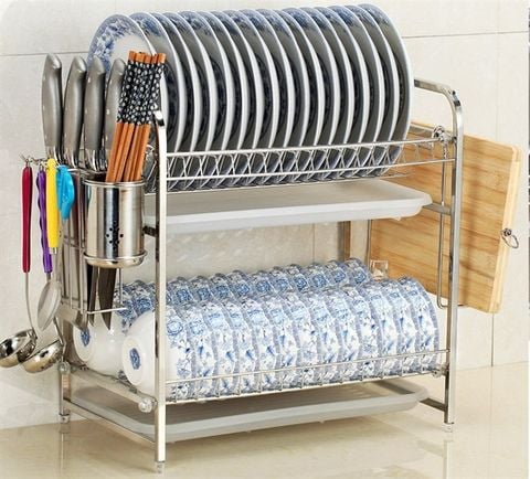 Kệ úp chén inox 304 2 tầng