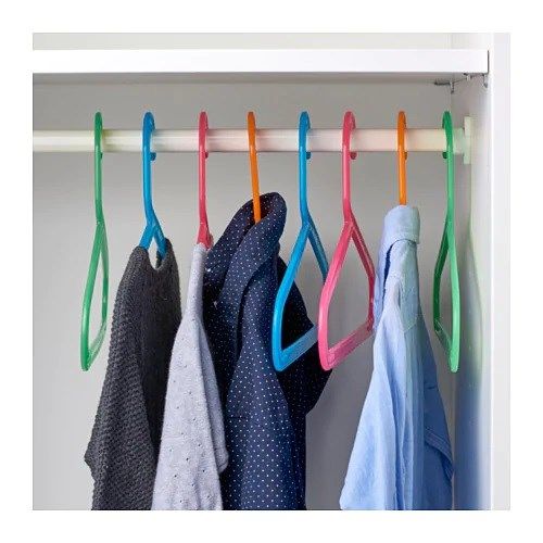Móc treo quần áo mầu sắc IKEA BAGIS (set 8c)