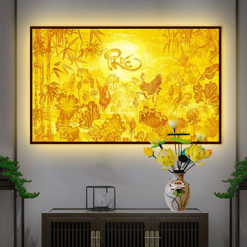  Tranh hào quang trúc chỉ thờ gia tiên chữ Phúc DCN06 