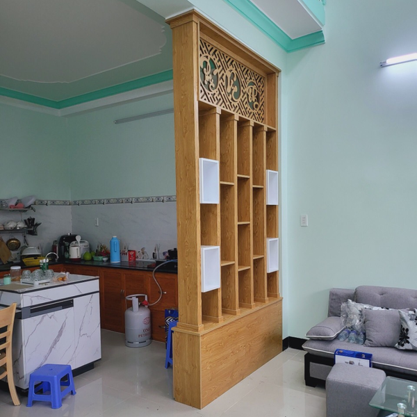 lam gỗ - vách ngăn phòng khách