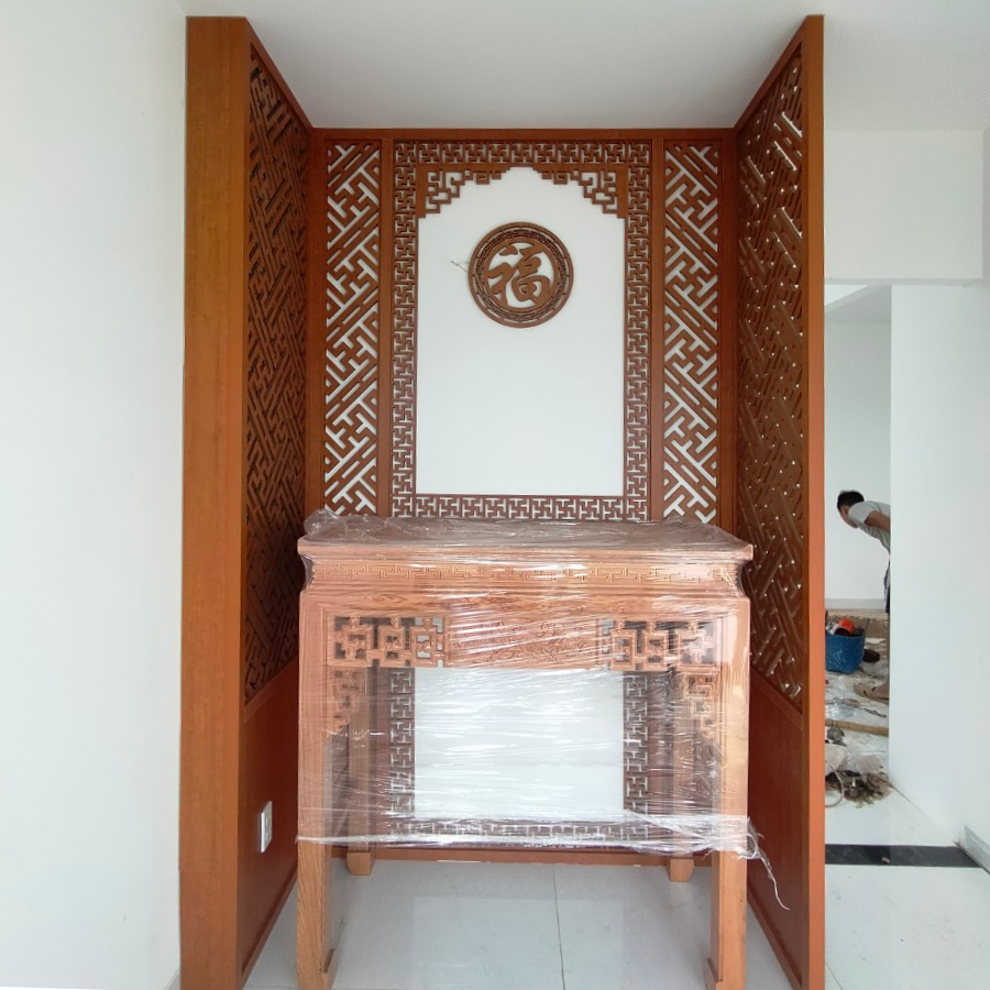 Vách phòng thờ gỗ PT124