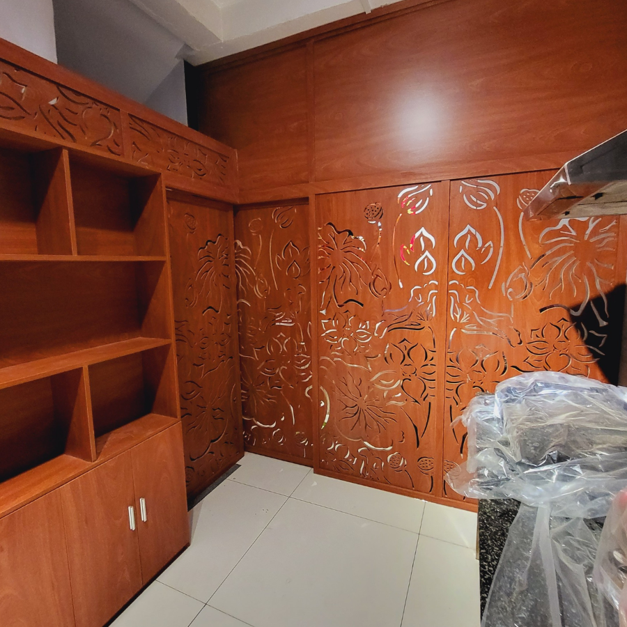 Vách cửa lùa cnc cho nhà phố hot 2023 CL02