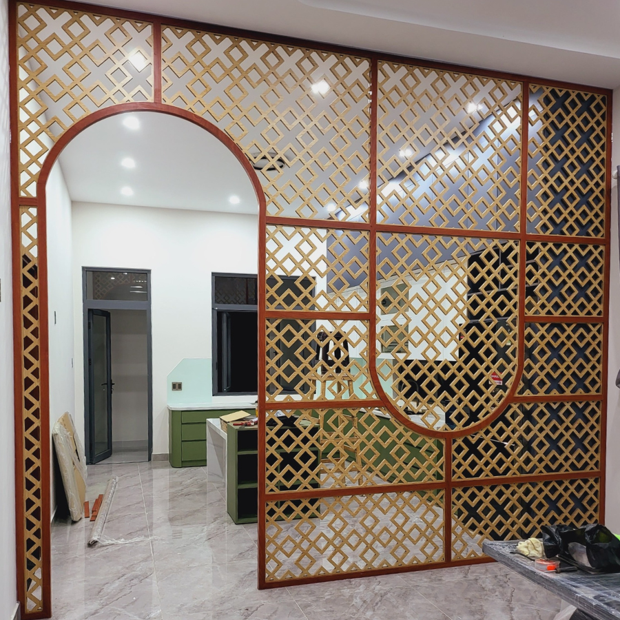 Vách phòng khách hoa văn PK16