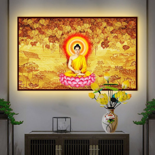 Đèn tranh Phật trang trí cao cấp DNC15