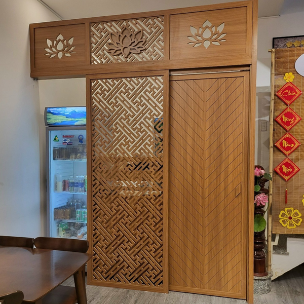  Vách cửa lùa gỗ CL16 