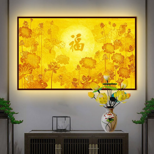  Đèn hào quang trúc chỉ chữ Phúc hán DNC15 