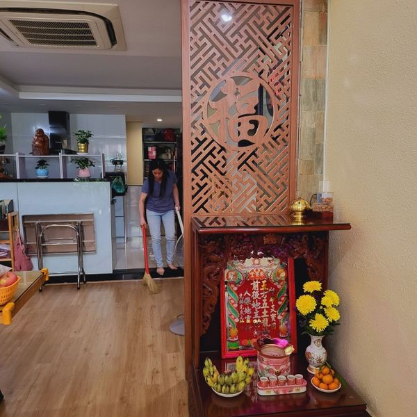  Vách ngăn bàn thờ ông địa chữ phúc VOD17 