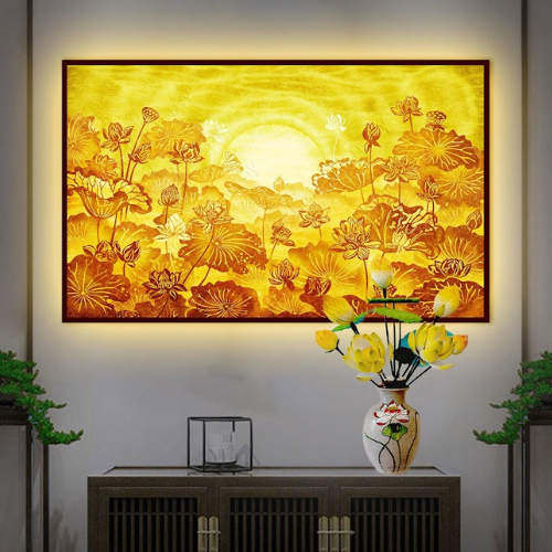  Đèn tranh treo hoa sen Phật DCN17 