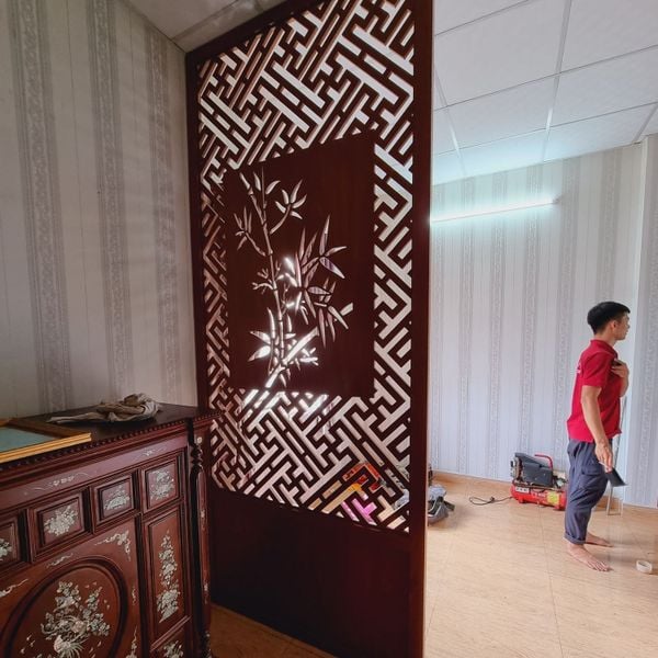  Vách ngăn bàn thờ ông địa cây trúc VOD20 
