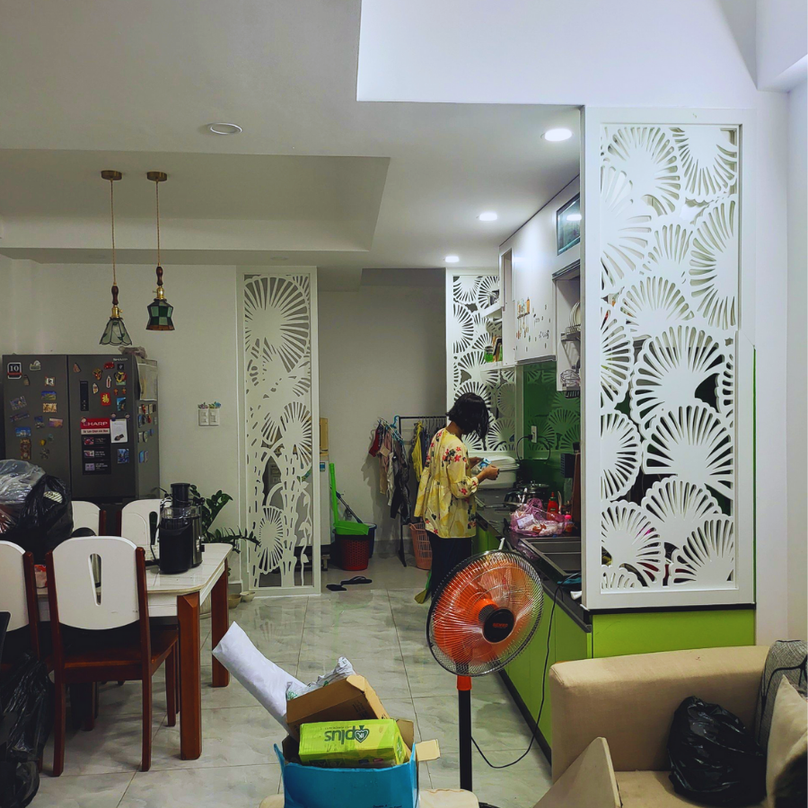 Vách phòng khách và phòng bếp PK34