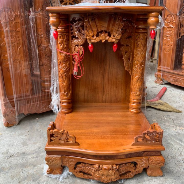  Bàn thờ ông địa gỗ căm xe cột nửa ODCX03 