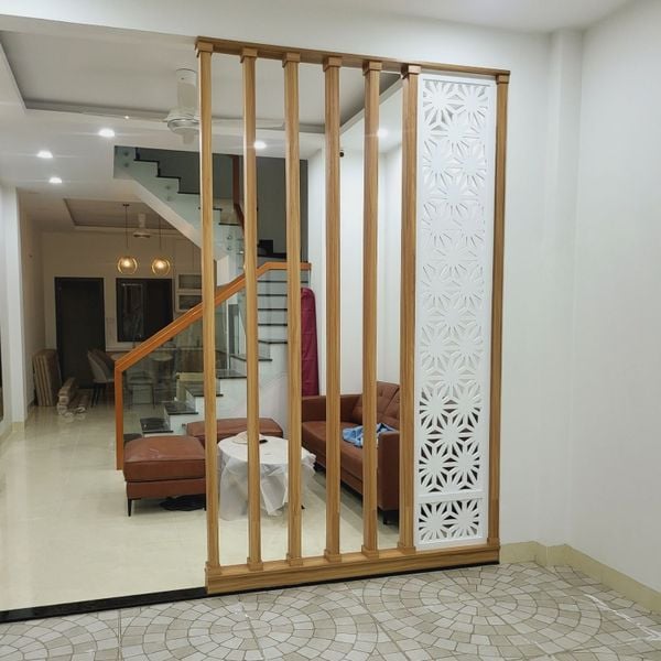 lam gỗ - vách ngăn phòng khách