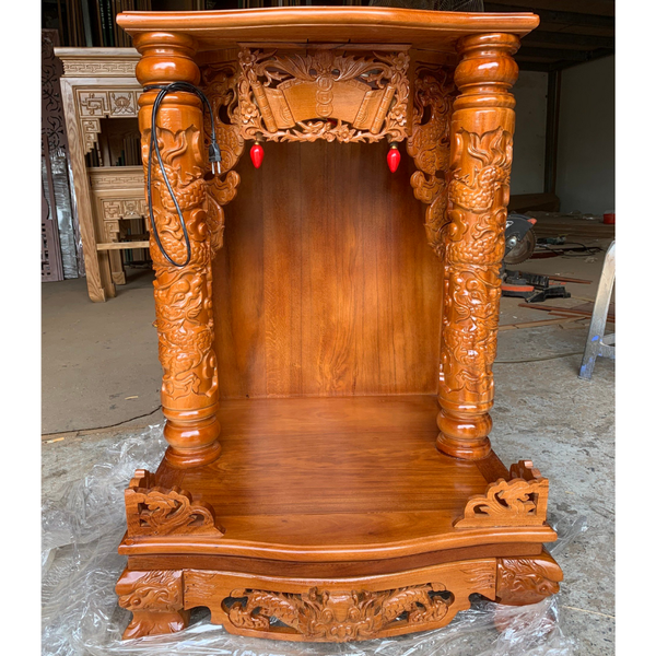  Bàn thờ ông địa gỗ căm xe cột nguyên ODCX02 