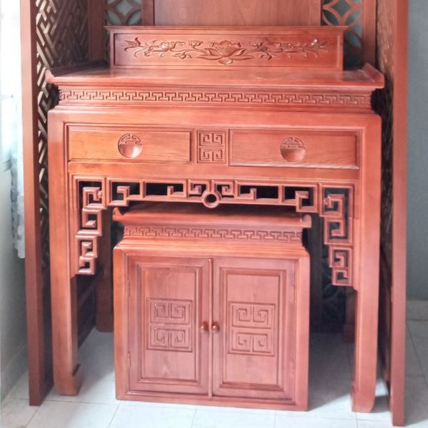  Bàn thờ kèm tủ + bục gỗ sồi giá rẻ GS18 