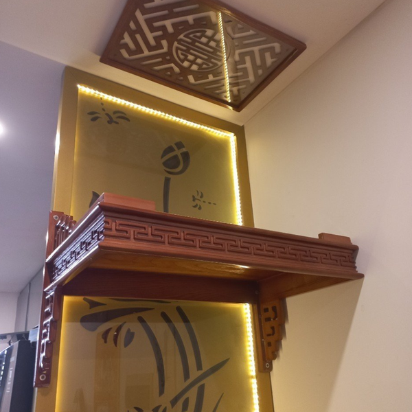  Bàn thờ treo tường gỗ sồi đẹp MS18 