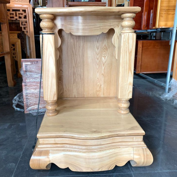  Bàn thờ ông địa gỗ sồi cột nguyên ODS03 