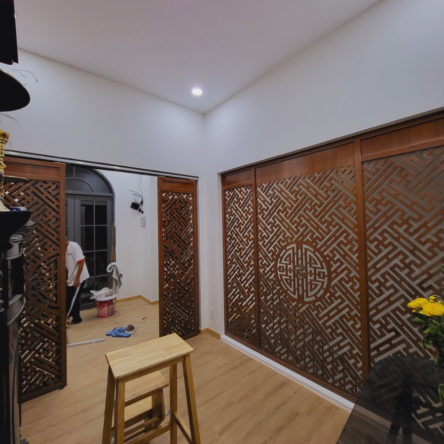 Vách ngăn cửa lùa phòng thờ CL47