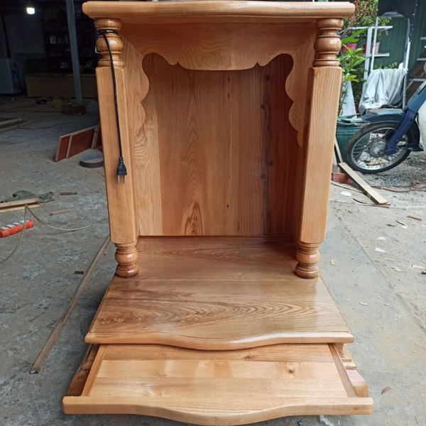  Bàn thờ ông địa gỗ sồi cột nguyên ODS03 