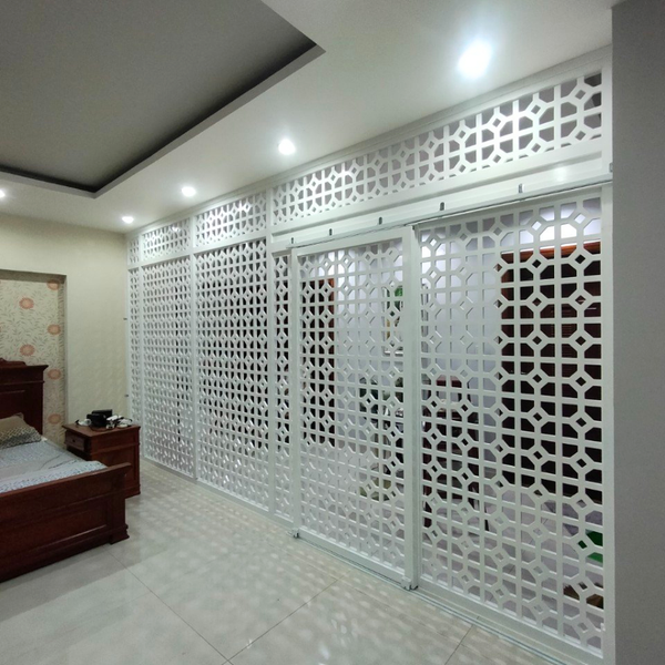  Vách cửa lùa màu trắng CL06 